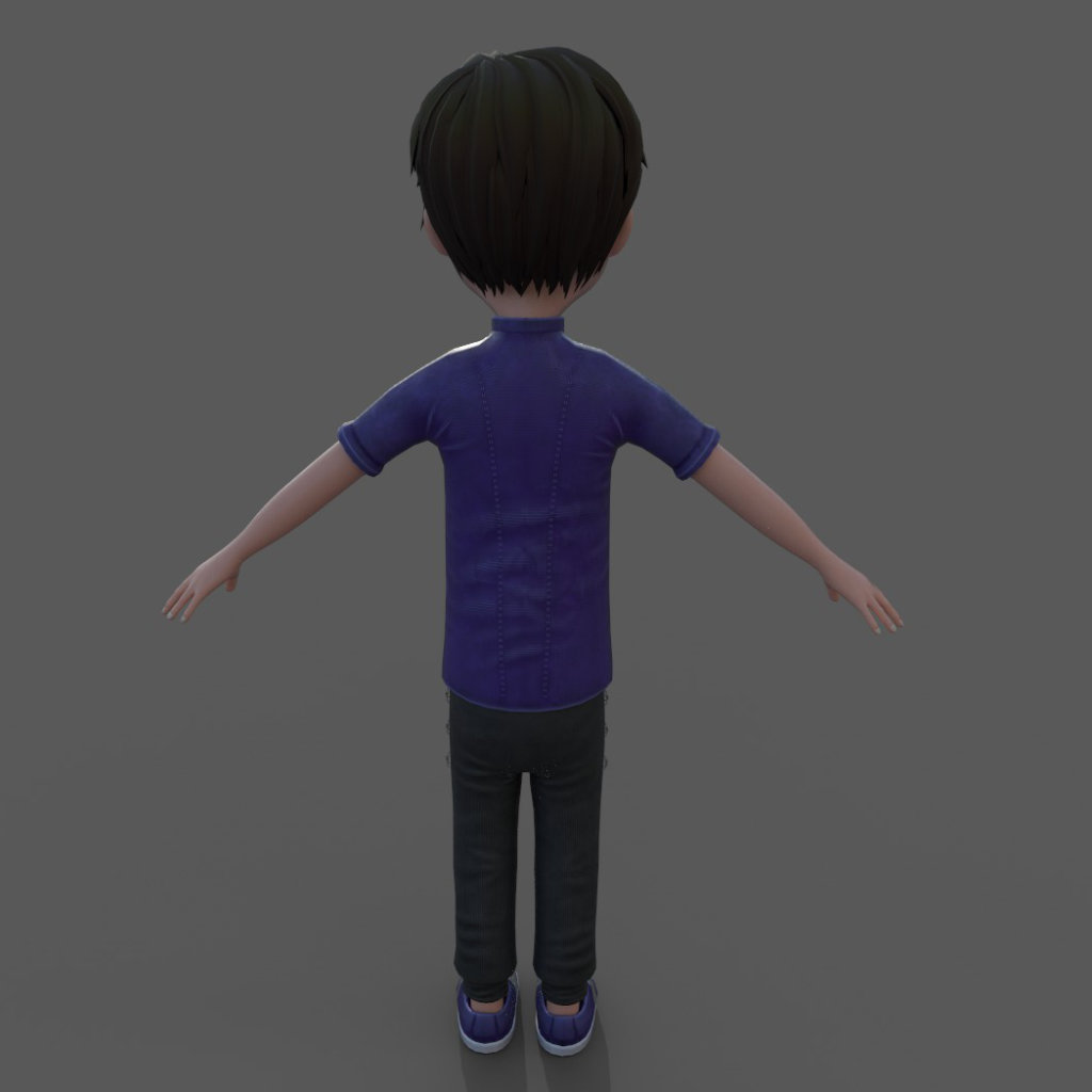3d Boy Character Hypnotized Back