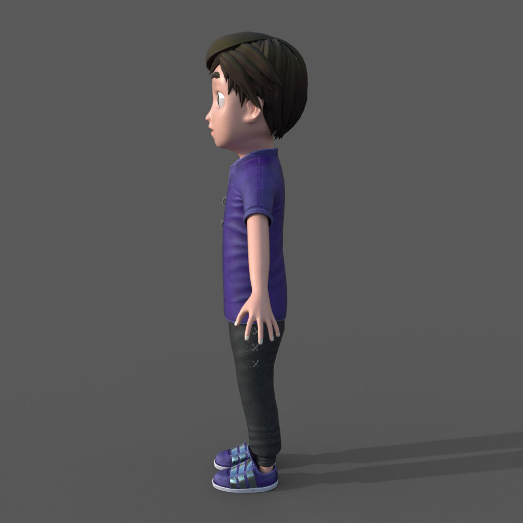 3d Boy Character Hypnotized Side