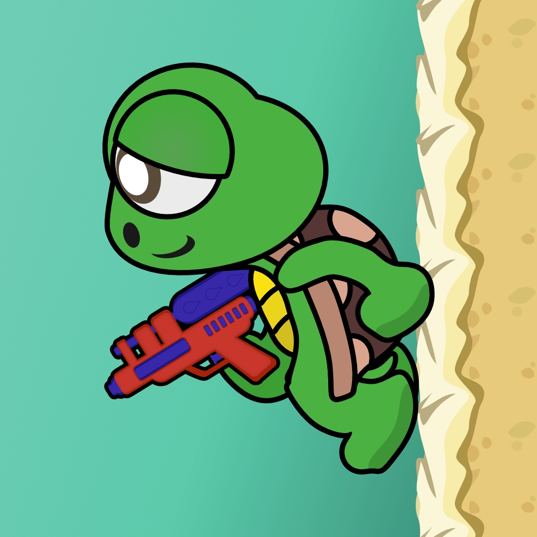 Turtle 2D Character - Turtly - A Beach Fight