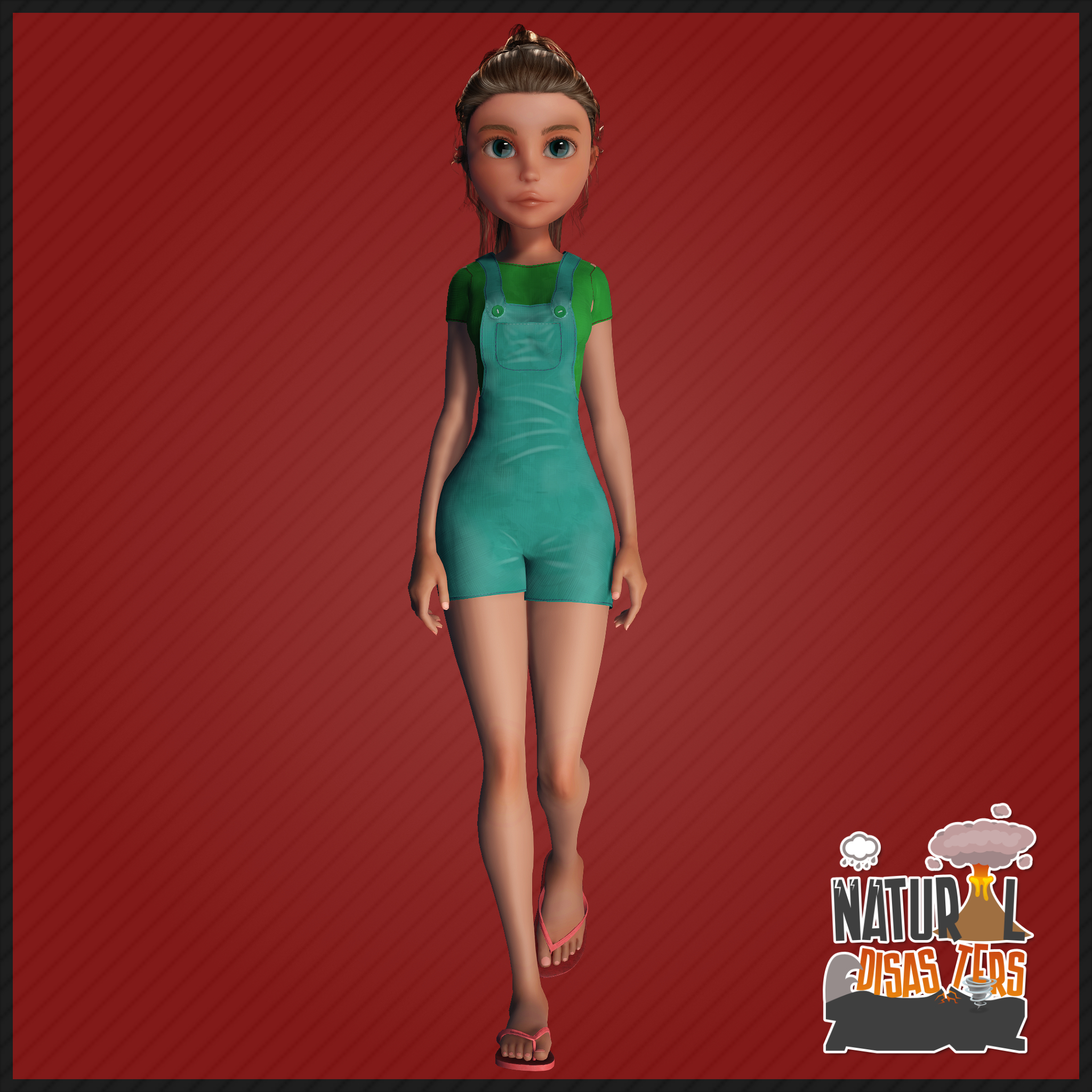 Olivia - 3d Character - Natural Disasters - Walking