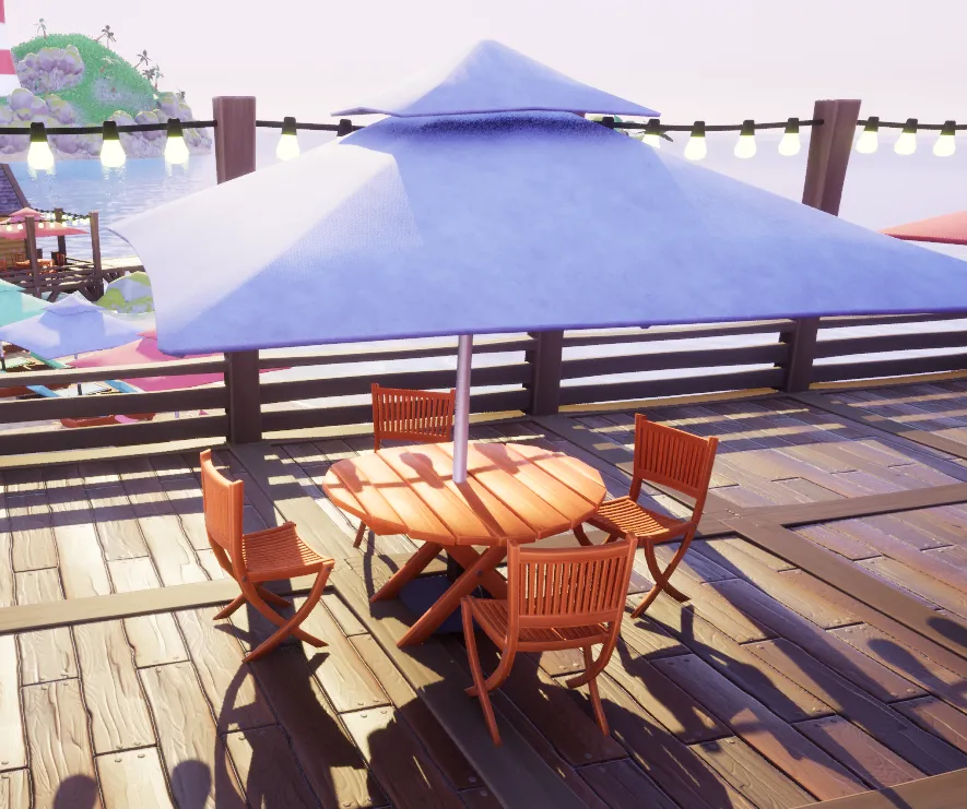 Stylized 3D Restaurant Table / Chair