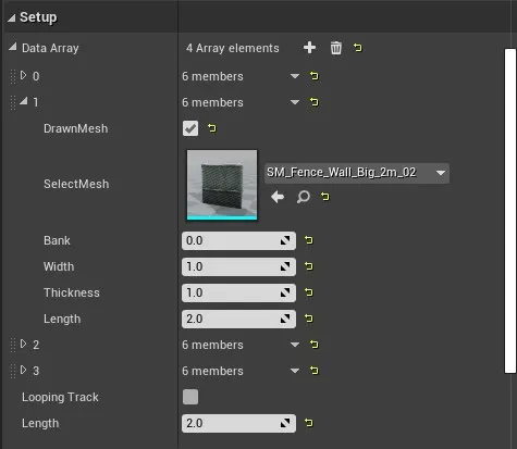 Add different mesh for each loop if you wish, and could change width, thickness, and length.